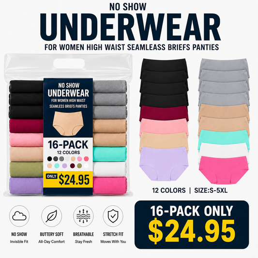 ❤️No Show Underwear for Women High Waist Seamleass Briefs Panties